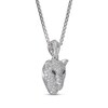 Thumbnail Image 1 of Previously Owned Men's Black & White Diamond Panther Necklace 7/8 ct tw Round-cut 10K White Gold 22"