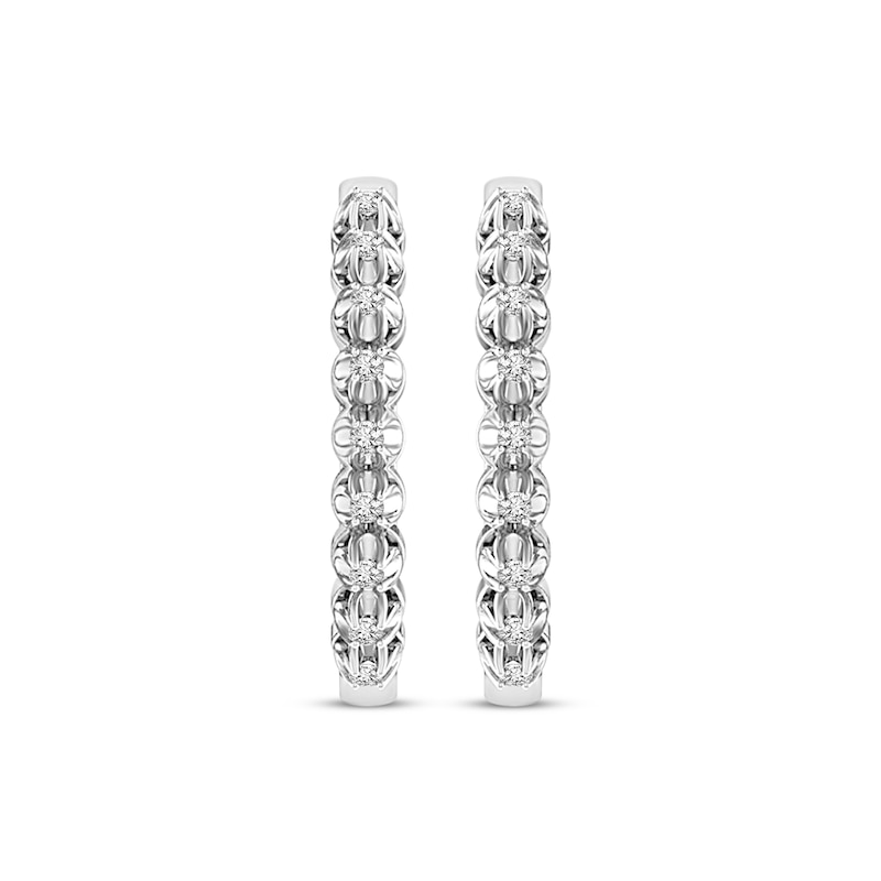 Main Image 2 of Previously Owned Diamond Hoop Earrings 1/4 ct tw 10K White Gold