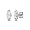 Thumbnail Image 1 of Previously Owned Forever Connected Diamond Stud Earrings 3/8 ct tw Pear & Round-cut 10K White Gold