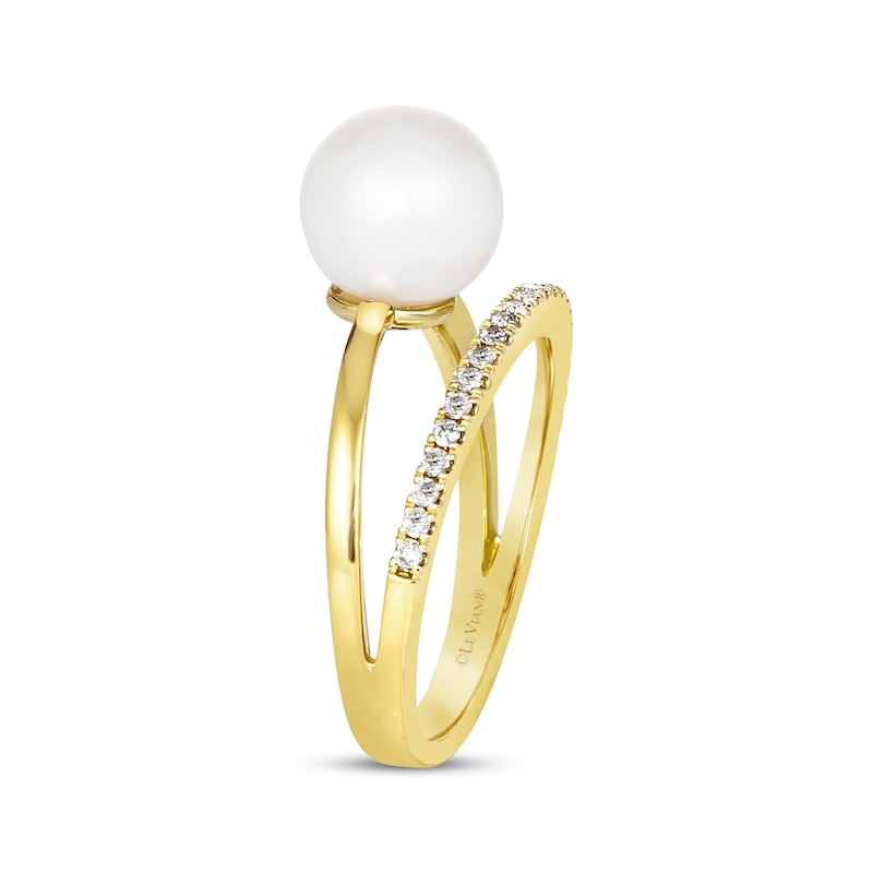 Main Image 2 of Previously Owned Le Vian Cultured Pearl Ring 1/6 ct tw Diamonds 14K Honey Gold