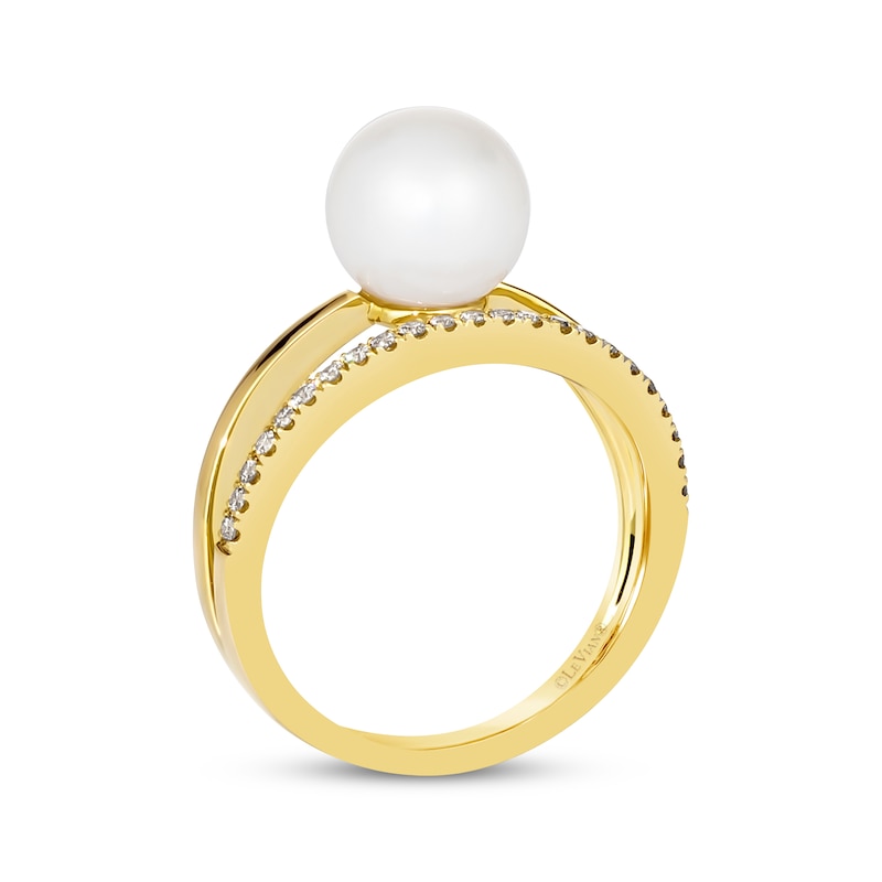 Main Image 3 of Previously Owned Le Vian Cultured Pearl Ring 1/6 ct tw Diamonds 14K Honey Gold