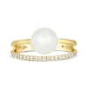 Thumbnail Image 3 of Previously Owned Le Vian Cultured Pearl Ring 1/6 ct tw Diamonds 14K Honey Gold