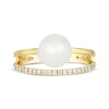 Thumbnail Image 4 of Previously Owned Le Vian Cultured Pearl Ring 1/6 ct tw Diamonds 14K Honey Gold