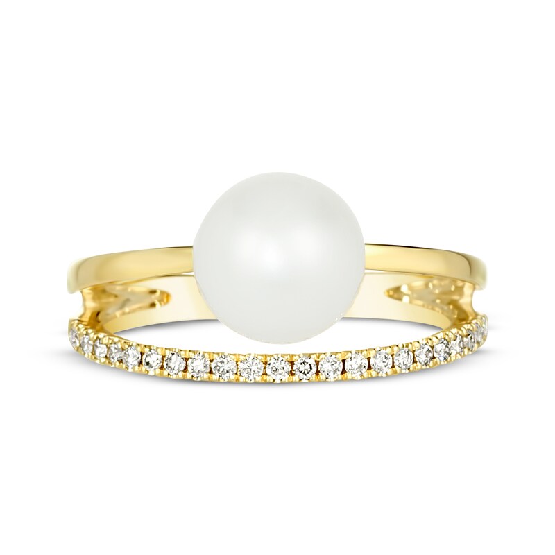 Main Image 4 of Previously Owned Le Vian Cultured Pearl Ring 1/6 ct tw Diamonds 14K Honey Gold