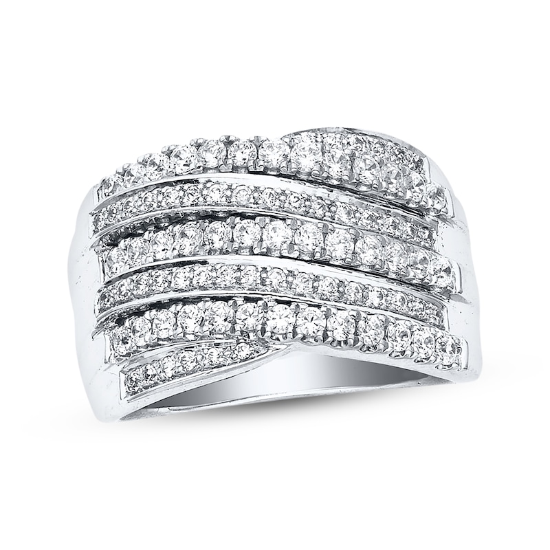 Main Image 1 of Previously Owned Diamond Anniversary Band 1 ct tw Round-cut 14K White Gold Size 7