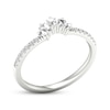 Thumbnail Image 1 of Previously Owned Diamond Contour Anniversary Ring 1/4 ct tw Baguette & Round-cut 14K White Gold