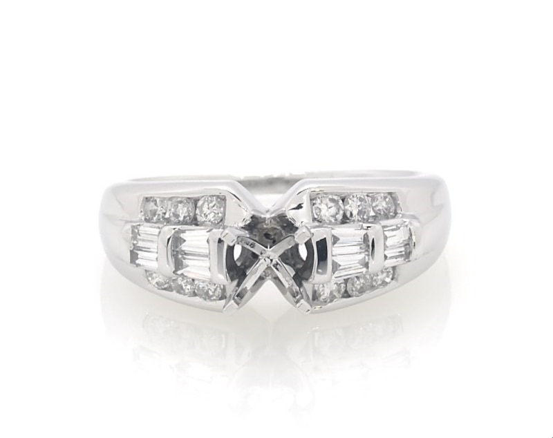 Main Image 1 of Previously Owned Diamond Engagement Ring Setting 1/2 ct tw 14K White Gold