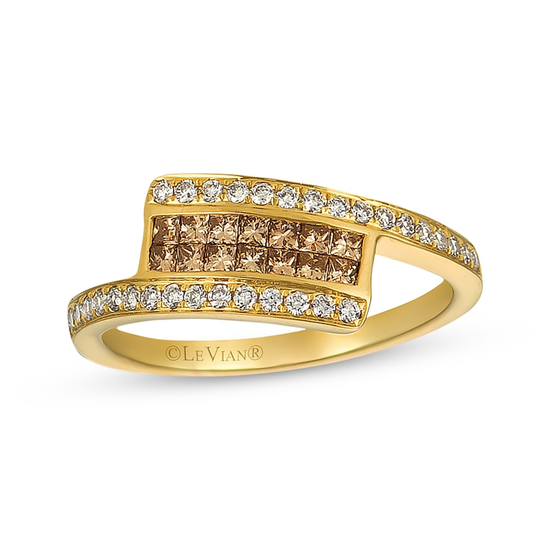 Main Image 1 of Previously Owned Le Vian Chocolate & Nude Diamond Ring 1/2 ct tw 14K Honey Gold