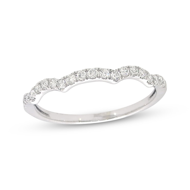 Main Image 1 of Previously Owned Diamond Scalloped Wedding Band 1/4 ct tw 14K White Gold