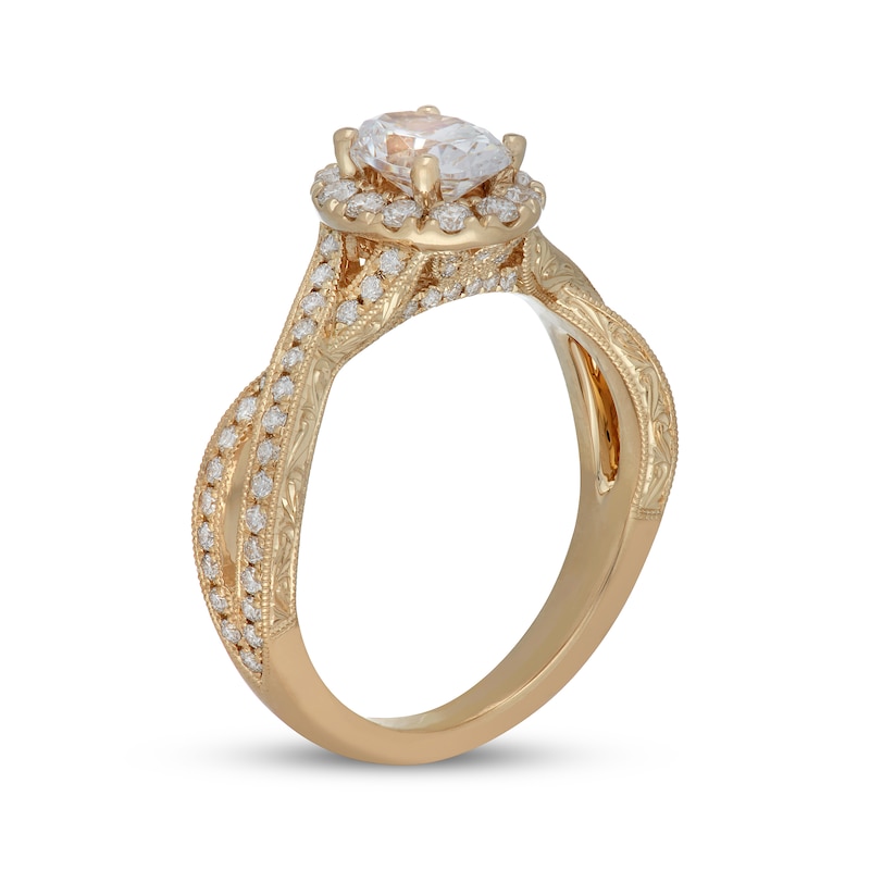 Main Image 2 of Previously Owned Neil Lane Diamond Engagement Ring 1-1/4 ct tw Oval-cut 14K Yellow Gold