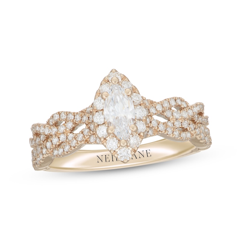 Main Image 1 of Previously Owned Neil Lane Diamond Engagement Ring 7/8 ct tw Marquise & Round-cut 14K Yellow Gold