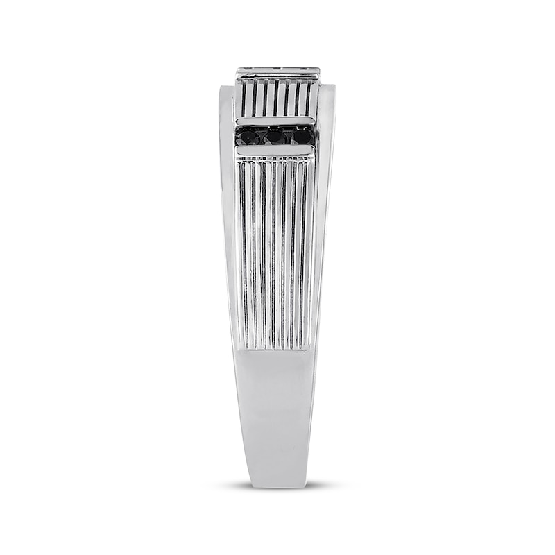 Main Image 2 of Previously Owned Men's Diamond Wedding Band 1/10 ct tw Round-cut 10K White Gold