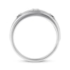 Thumbnail Image 3 of Previously Owned Men's Diamond Wedding Band 1/10 ct tw Round-cut 10K White Gold