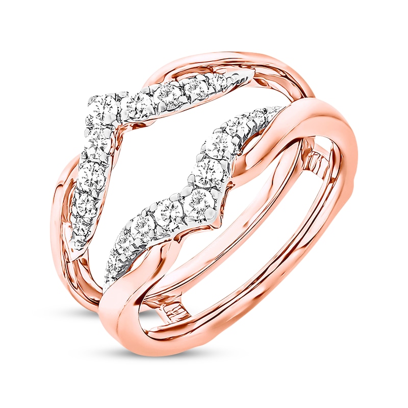 Main Image 4 of Previously Owned Diamond Enhancer Ring 3/8 ct tw Round-cut 14K Two-Tone Gold