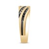 Thumbnail Image 3 of Previously Owned Men's Brown & Black Diamond Wedding Band 1/3 ct tw Round-cut 10K Yellow Gold