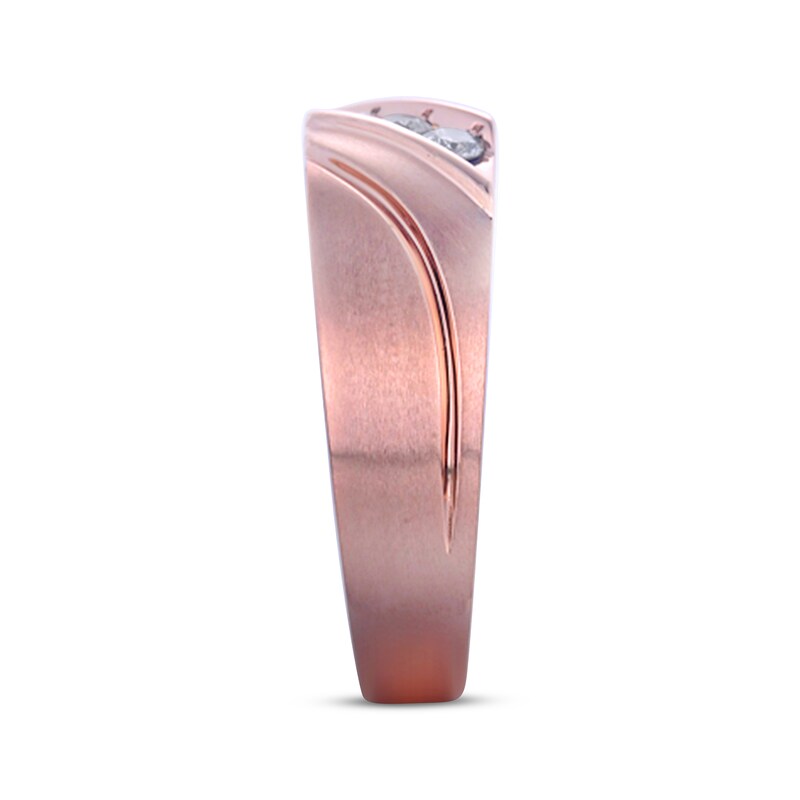 Previously Owned Men's Diamond Wedding Band 1/5 ct tw Round-cut 10K Rose Gold