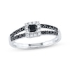 Thumbnail Image 1 of Previously Owned Black Diamond Engagement Ring 1/2 ct tw Princess-cut 10K White Gold Size 7.5