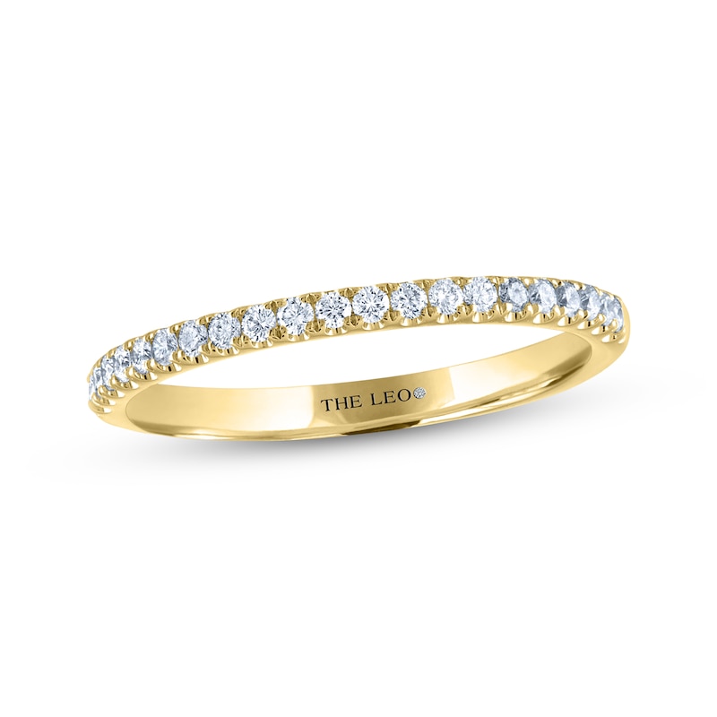 Main Image 1 of Previously Owned THE LEO Diamond Wedding Band 1/5 ct tw Round-cut 14K Yellow Gold