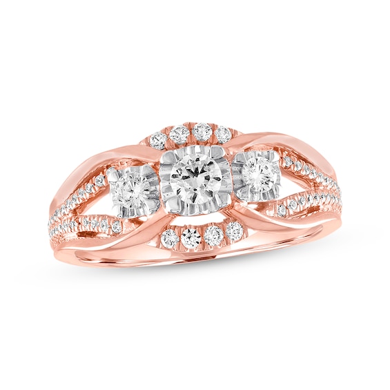 Previously Owned Three-Stone Diamond Ring 1/2 ct tw Round-cut 14K Two-Tone Gold