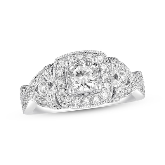 Previously Owned Diamond Engagement Ring 1 ct tw Round-cut 14K White Gold