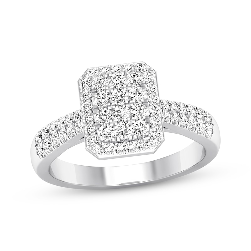Main Image 1 of Previously Owned Diamond Engagement Ring 1/2 ct tw Round-cut 10K White Gold Size 6