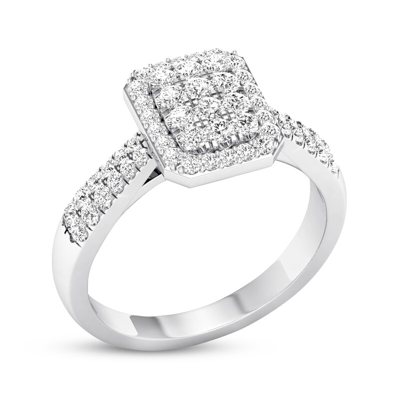 Main Image 2 of Previously Owned Diamond Engagement Ring 1/2 ct tw Round-cut 10K White Gold Size 6