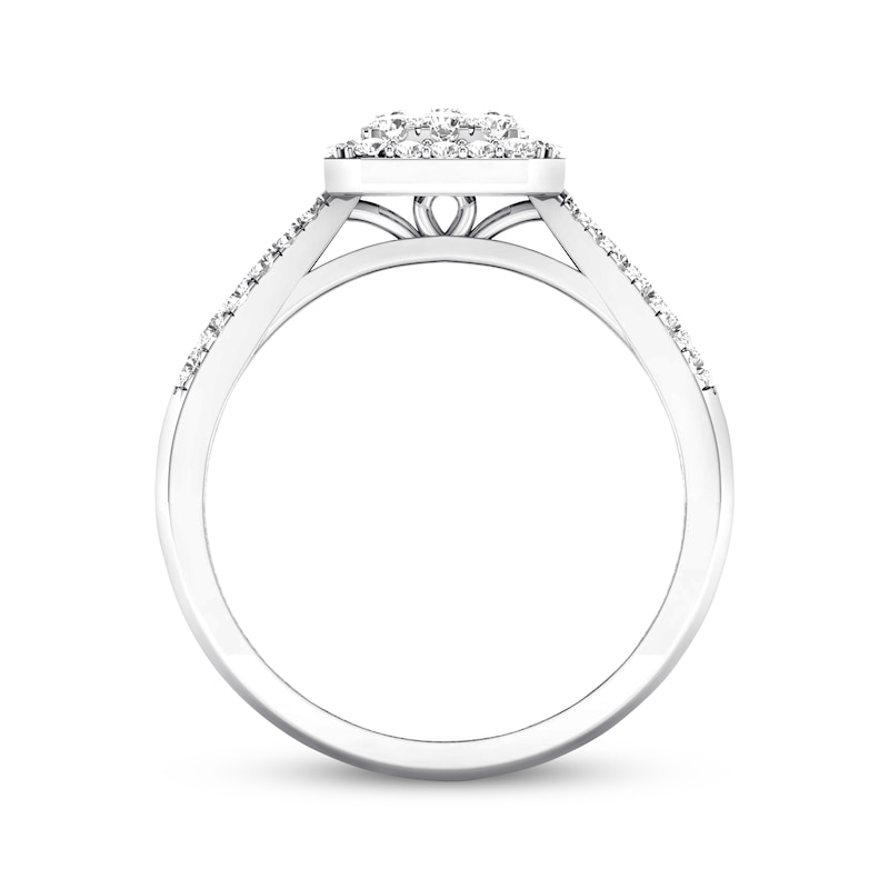 Main Image 4 of Previously Owned Diamond Engagement Ring 1/2 ct tw Round-cut 10K White Gold Size 6