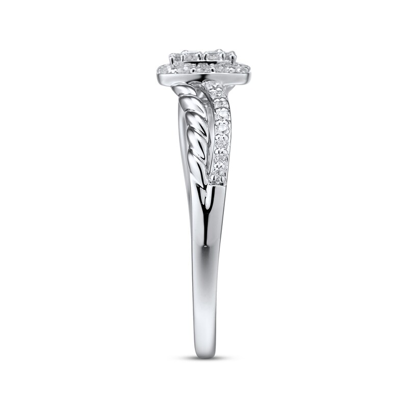 Previously Owned Round Diamond Twist Engagement Ring 1/4 ct tw 10K White Gold