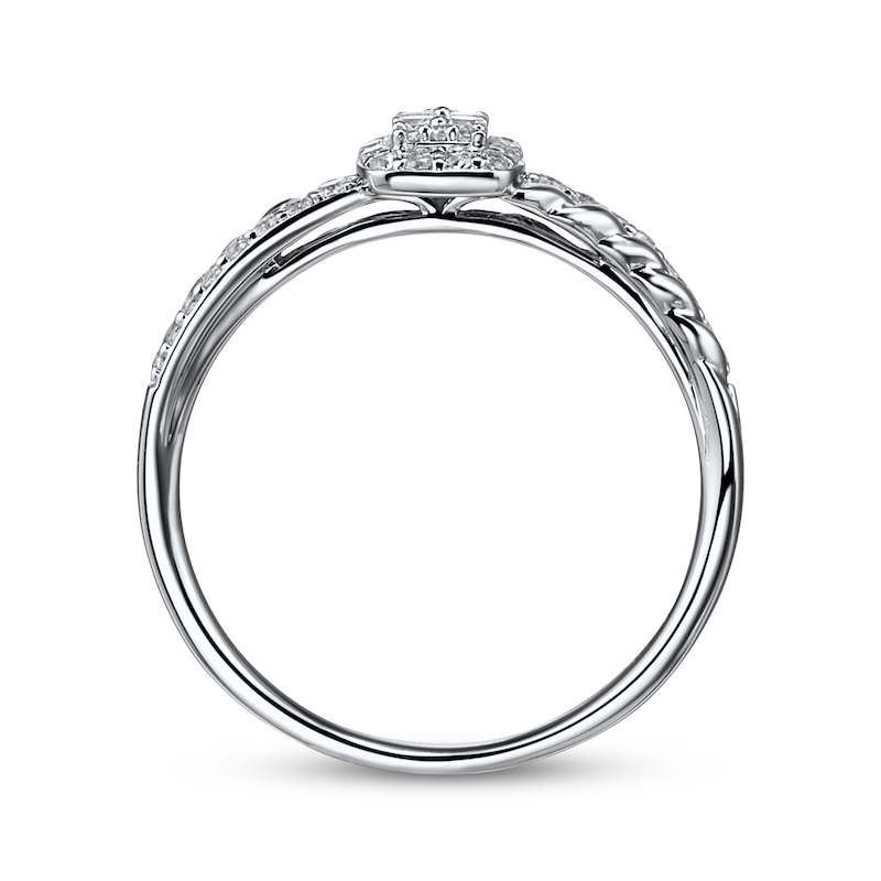 Previously Owned Round Diamond Twist Engagement Ring 1/4 ct tw 10K White Gold