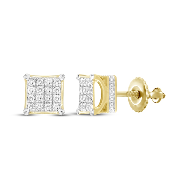 Main Image 1 of Previously Owned Men's Diamond Earrings 1/2 ct tw 10K Yellow Gold