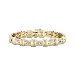 Previously Owned Men's Diamond Bracelet 1/2 ct tw Round-cut 10K Yellow Gold 8.5&quot;