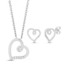 Thumbnail Image 1 of Previously Owned Hallmark Diamonds Swirling Hearts Gift Set 1/8 ct tw Sterling Silver 18"