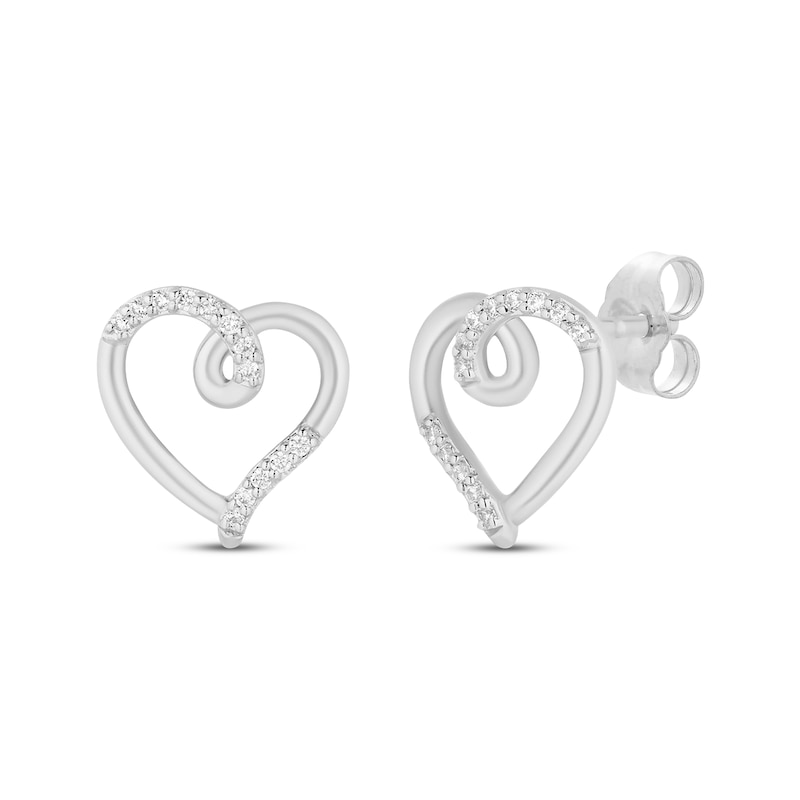 Main Image 3 of Previously Owned Hallmark Diamonds Swirling Hearts Gift Set 1/8 ct tw Sterling Silver 18"