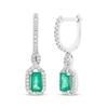 Thumbnail Image 0 of Previously Owned Emerald & Diamond Drop Earrings 1/5 ct tw 10K White Gold