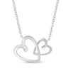 Thumbnail Image 1 of Previously Owned Diamond Double Heart Necklace 1/10 ct tw Round-cut Sterling Silver 18"