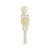 Thumbnail Image 2 of Previously Owned Men's Diamond & Lab-Created Ruby Lion with Crown Key Charm 7/8 ct tw 10K Yellow Gold