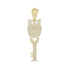 Thumbnail Image 4 of Previously Owned Men's Diamond & Lab-Created Ruby Lion with Crown Key Charm 7/8 ct tw 10K Yellow Gold