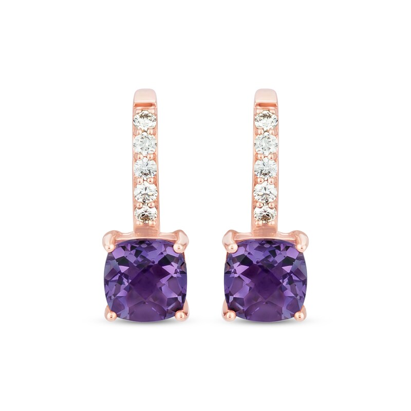 Main Image 2 of Previously Owned Le Vian Amethyst Earrings 1/6 ct tw Diamonds 14K Strawberry Gold