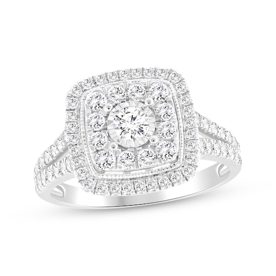 Previously Owned Multi-Diamond Engagement Ring 1 ct tw 10K White Gold