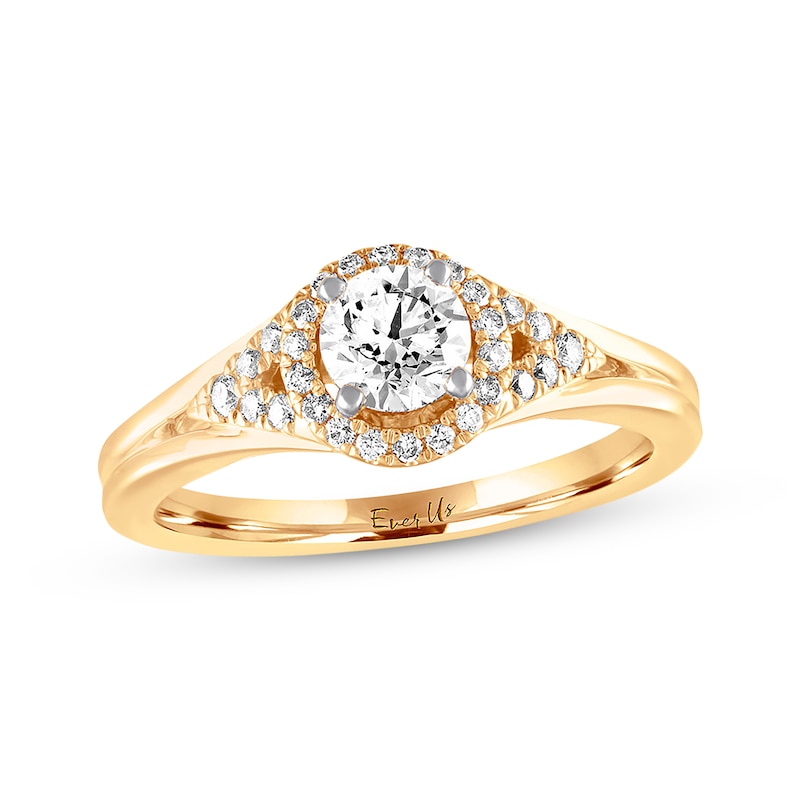 Main Image 1 of Previously Owned Ever Us Diamond Engagement Ring 5/8 ct tw Round 14K Yellow Gold