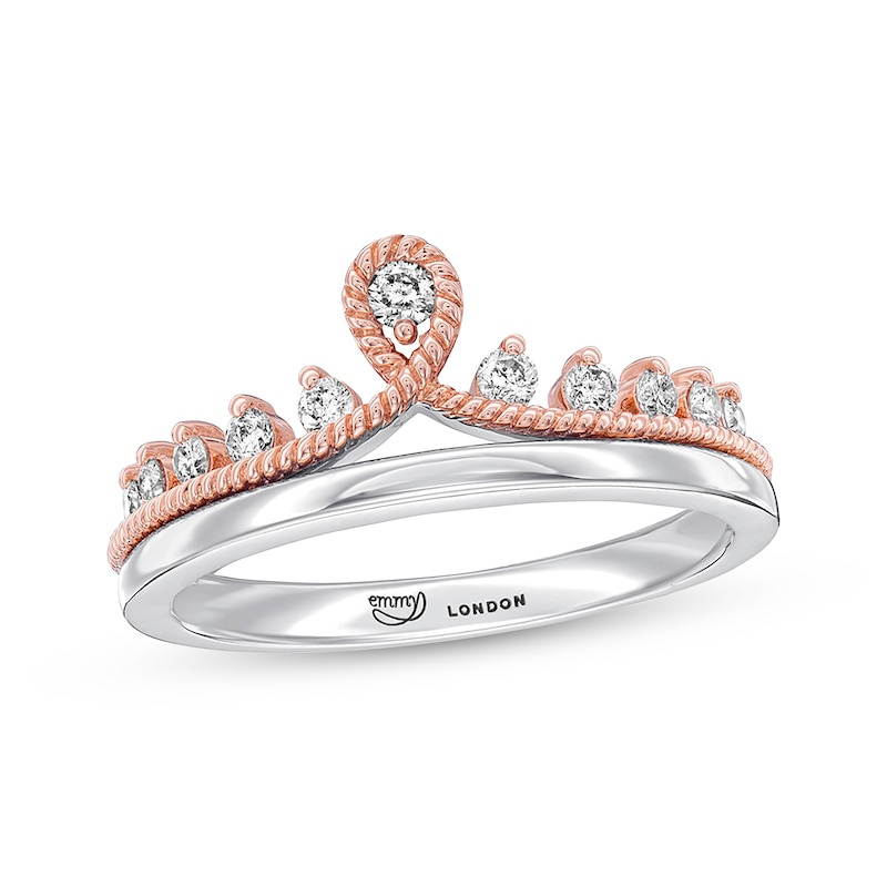 Main Image 1 of Previously Owned Emmy London Diamond Ring 1/4 ct tw Sterling Silver & 10K Rose Gold