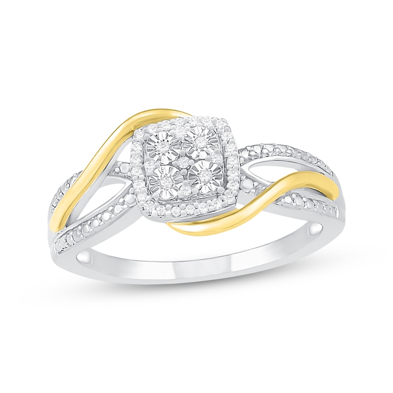 Previously Owned Diamond Promise Ring 1/15 ct tw Round-cut Sterling Silver & 10K Yellow Gold