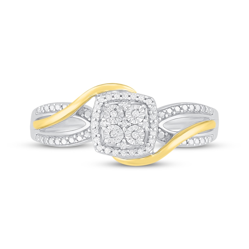 Previously Owned Diamond Promise Ring 1/15 ct tw Round-cut Sterling Silver & 10K Yellow Gold