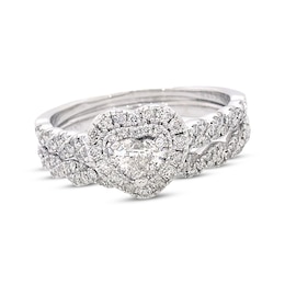 Previously Owned Neil Lane Heart-Shaped Diamond Bridal Set 7/8 ct tw 14K White Gold Size 8