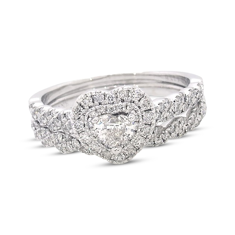 Main Image 1 of Previously Owned Neil Lane Heart-Shaped Diamond Bridal Set 7/8 ct tw 14K White Gold Size 8