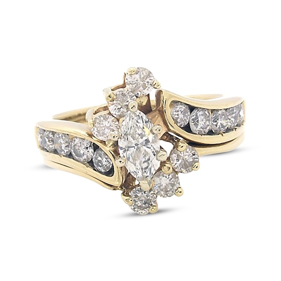 Previously Owned Marquise-Cut Diamond Bridal Set 1-1/ ct tw 14K Yellow Gold Size