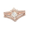 Thumbnail Image 1 of Previously Owned Round-Cut Diamond Chevron Soldered Bridal Set 1 ct tw 14K Rose Gold Size 8.25