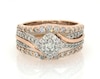 Thumbnail Image 1 of Previously Owned Round-Cut Diamond Halo Bridal Set 3/4 ct tw 14K Two-Tone Gold Size 5