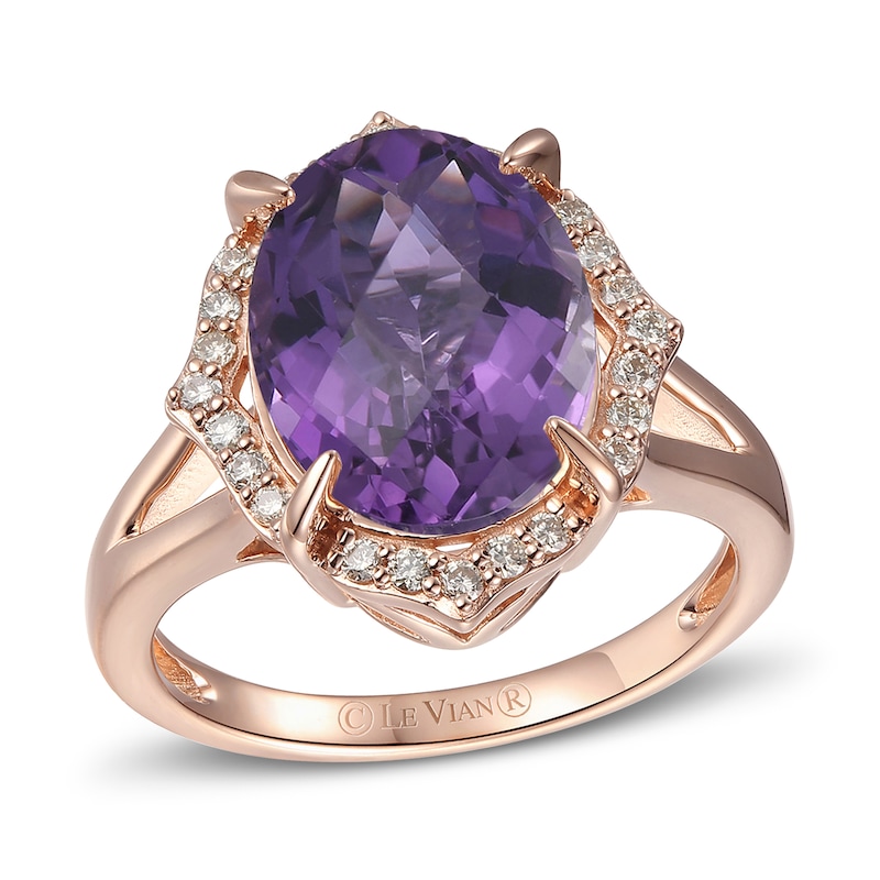 Main Image 1 of Previously Owned Le Vian Amethyst Ring 1/5 ct tw Diamonds 14K Strawberry Gold