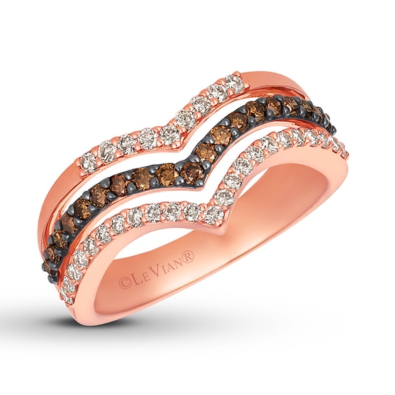 Previously Owned Le Vian Chocolate Diamond Ring 5/8 ct tw 14K Strawberry Gold